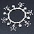 Silver Tone Crystal Dangle & Skull & Crossbones Charm Flex Bracelet - up to 20cm Ls - view 5