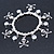 Silver Tone Crystal Dangle & Skull & Crossbones Charm Flex Bracelet - up to 20cm Ls - view 8
