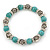 10mm Classic Turquoise Bead, Crystal Ring, Rose Flex Bracelet - 19cm L - view 5