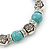 10mm Classic Turquoise Bead, Crystal Ring, Rose Flex Bracelet - 19cm L - view 3