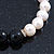 10mm Light Cream Freshwater Pearl with Black Faceted Onyx Stone Stretch Bracelet - 18cm L - view 10