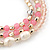 Pink Glass Crystal Bead, Agate Stone, Freshwater Pearl Flex Bracelet/ Necklace - 52cm L - view 5