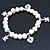 10mm Freshwater Pearl With Heart and Turtle Charm Stretch Bracelet (Silver Tone) - 20cm L - view 6