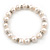 9mm Classic Light Cream Freshwater Pearl With Crystal Stud Spacer Stretch Bracelet - 18cm L - view 6