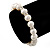 9mm Classic Light Cream Freshwater Pearl With Crystal Stud Spacer Stretch Bracelet - 18cm L - view 2
