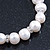 9mm Classic Light Cream Freshwater Pearl With Crystal Stud Spacer Stretch Bracelet - 18cm L - view 5