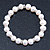 9mm Classic Light Cream Freshwater Pearl With Crystal Stud Spacer Stretch Bracelet - 18cm L - view 7