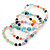Multicoloured Semi-Precious Stone, Freshwater Pearl and Crystal Bead Flex Bracelets - Set Of 4 Pcs - 18cm L