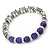 Antique Silver Tone Butterfly Bead And 10mm Dyed Purple Agate Stone Stretch Bracelet - 19cm L - view 9
