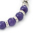 Antique Silver Tone Butterfly Bead And 10mm Dyed Purple Agate Stone Stretch Bracelet - 19cm L - view 10