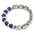 Antique Silver Tone Butterfly Bead And 10mm Dyed Purple Agate Stone Stretch Bracelet - 19cm L - view 11