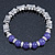 Antique Silver Tone Butterfly Bead And 10mm Dyed Purple Agate Stone Stretch Bracelet - 19cm L - view 2