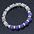 Antique Silver Tone Butterfly Bead And 10mm Dyed Purple Agate Stone Stretch Bracelet - 19cm L - view 7