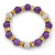 10mm Purple Agate Stone, Gold Crystal Spacers And White Crystal Balls Flex Bracelet - 17cm L - view 8