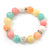 12mm Pastel Multicoloured Dyed Jade Semi-Precious Stone, Crystal Ball, Crystal Spacer Flex Bracelet - 18cm L - view 6