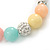 12mm Pastel Multicoloured Dyed Jade Semi-Precious Stone, Crystal Ball, Crystal Spacer Flex Bracelet - 18cm L - view 9