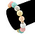 12mm Pastel Multicoloured Dyed Jade Semi-Precious Stone, Crystal Ball, Crystal Spacer Flex Bracelet - 18cm L - view 4