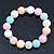 12mm Pastel Multicoloured Dyed Jade Semi-Precious Stone, Crystal Ball, Crystal Spacer Flex Bracelet - 18cm L - view 2