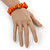 Orange Agate Chip Semi-Precious Stone Flex Bracelet - 18cm L - view 3