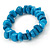 Turquoise Coloured Agate Chip Semi-Precious Stone Flex Bracelet - 18cm L - view 6