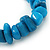 Turquoise Coloured Agate Chip Semi-Precious Stone Flex Bracelet - 18cm L - view 5