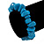 Turquoise Coloured Agate Chip Semi-Precious Stone Flex Bracelet - 18cm L - view 3