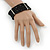 5 Strand Black Glass Bead Flex Bracelet With Crystal Bars - 20cm L - view 2
