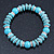 Classic Turquoise Bead With Crystal Ring Flex Bracelet - 19cm L