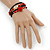 Black, Red Glass Bead With Red Acrylic Rose Flex Bracelet/ Necklace - 70cm L - view 2