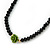 Black Glass Bead With Green Acrylic Roses Flex Bracelet/ Necklace - 52cm L - view 5