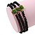 Black Glass Bead With Green Acrylic Roses Flex Bracelet/ Necklace - 52cm L - view 8