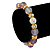 10mm Faceted Lavender Agate Stone, Gold Crystal Spacers And White Crystal Balls Flex Bracelet - 17cm L - view 2