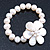 12mm Off White Freshwater Pearl Flex Bracelet With A Mother Of Pearl Central Flower - 17cm L - view 9