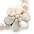 12mm Off White Freshwater Pearl Flex Bracelet With A Mother Of Pearl Central Flower - 17cm L - view 6