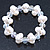 9mm White Off Round Freshwater Pearl Cluster Flex Bracelet - 17cm L - view 6