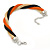Black, Orange, Gold Twisted Mesh Bracelet In Silver Tone - 16cm L/ 4cm Ext - view 2