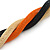 Black, Orange, Gold Twisted Mesh Bracelet In Silver Tone - 16cm L/ 4cm Ext - view 3