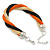Black, Orange, Gold Twisted Mesh Bracelet In Silver Tone - 16cm L/ 4cm Ext - view 4