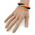 Black, Orange, Gold Twisted Mesh Bracelet In Silver Tone - 16cm L/ 4cm Ext - view 5