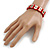 Red Wooden Playing Cards Stretch Icon Bracelet - 18cm L - view 2