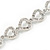 Open Heart Clear Crystal Bracelet In Rhodium Plated Metal - 17cm L/ 6cm Ext - view 4