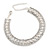 Bridal/ Wedding/ Prom/ Party Austrian Crystal, White Glass Pearl Bracelet In Rhodium Plating - 18cm L/ 5cm Ext
