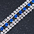 Clear/ Sapphire Blue Austrian Crystal Bracelet In Rhodium Plating - 18cm L/ 5cm Ext - view 10