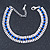 Clear/ Sapphire Blue Austrian Crystal Bracelet In Rhodium Plating - 18cm L/ 5cm Ext - view 5