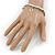 Silver Tone Bead Flex Bracelet With Heart Charms - 18cm L - view 2