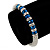 Silver Tone Snowflake Rings with Blue Crystal Beads Flex Bracelet - 17cm L - view 2