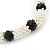 Silver Tone Snowflake Rings with Black Crystal Beads Flex Bracelet - 18cm L - view 4