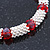 Silver Tone Snowflake Rings with Red Crystal Beads Flex Bracelet - 18cm L - view 7