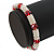 Silver Tone Snowflake Rings with Red Crystal Beads Flex Bracelet - 18cm L - view 3