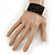 5-Strand Black/ Transparent Glass Bead Flex Bracelet With Crystal Bars - 20cm L - view 3